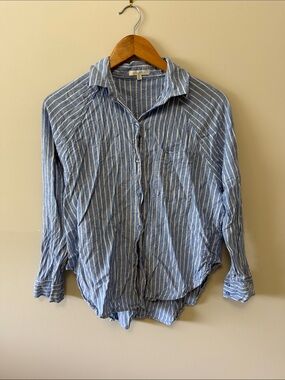 Men's Blue Stripe Button-Up Shirt